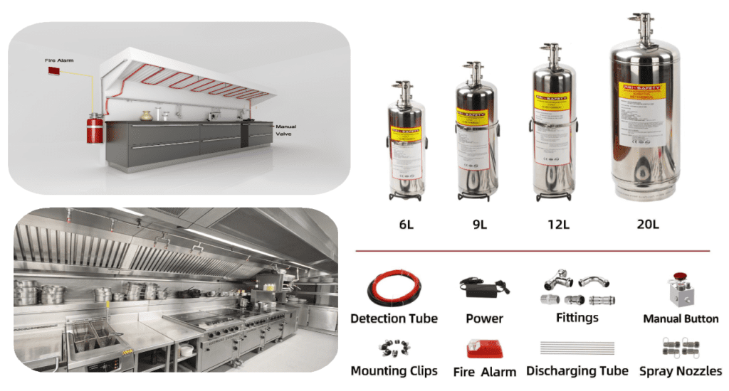 Product Components for Automatic Kitchen Fire Suppression System